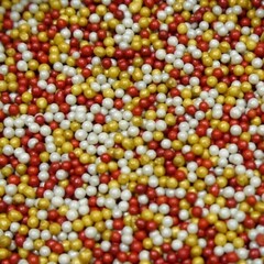 Посыпка шарики бордовые/золотые/серебряные перламутровые 1мм 100 гр