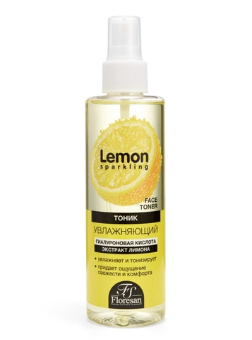 Флоресан SPARKLING LEMON Тоник увлажняющий с гиалуроновой кислотой и экстрактом лимона,200мл Ф-355