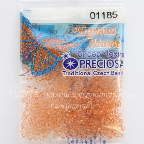 01185 Бисер 10/0 Preciosa Кристалл Соль-Гель оранжевый