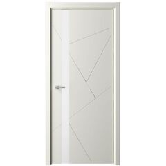 Купить Межкомнатная дверь эмаль Геометрия 6 латте стекло белое