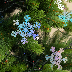 Декоративное украшение Снежинки Льдинки, 9 см, Серебро, Голография, 8 шт