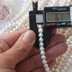 Жемчуг натуральный речной, круглый, 5,5-6,5 мм, 1 нить, Ж007