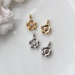 Подвеска Цветок с фианитом 18*12 мм, позолота, П083