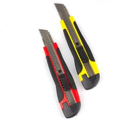 
          Нож канцелярский Alingar, 18 мм, с металл. напр., auto-lock, мягкие вставки, пластик корпус, ассорти, пакет с европодвесом