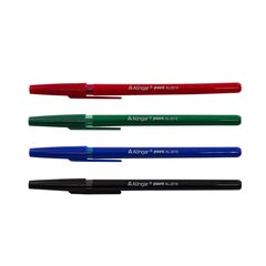 Набор шариковых ручек Alingar, "Point", 4 цвета, 0,7 мм, круглый, цветной пластиковый корпус, ПВХ чехол, европодвес
