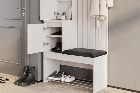 Прихожая Лама ясень белый / хром