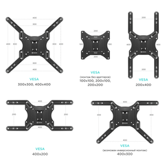 Кронштейн для телевизора Onkron M2 черный 26