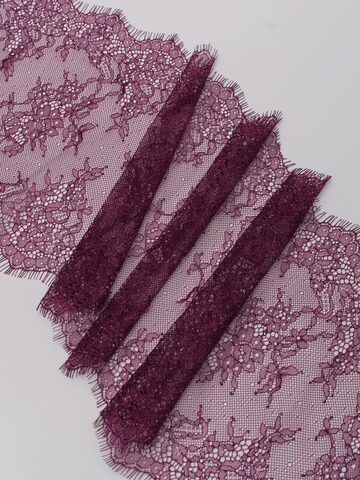 Кружево шантильи слива неэластичное ширина 22 см длина 1.45 м