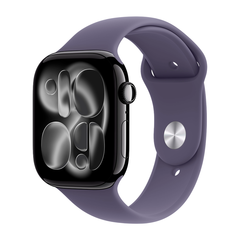 Умные часы Apple Watch Series 11 GPS, 46mm, Jet Black Aluminium Case with Purple Fog Sport Band, S/M