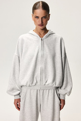 Толстовка на молнии Светло-серый меланж