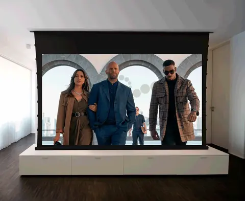 Экран для проектора S'OK SCPSMC-298X168ED45GF для встраивания в потолок моторизованный 135'' с боковым натяжением, полотно Grey Fiberglass, экстрадроп 45см