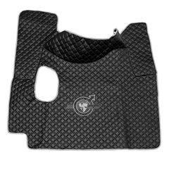 Ковры VOLVO FH-12 2009-2013г (механика) (экокожа, черный, серый кант, серая вышивка)