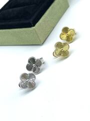 90265- Серьги Trendy lux из серебра с алмазными гранями 1 мотив клевер