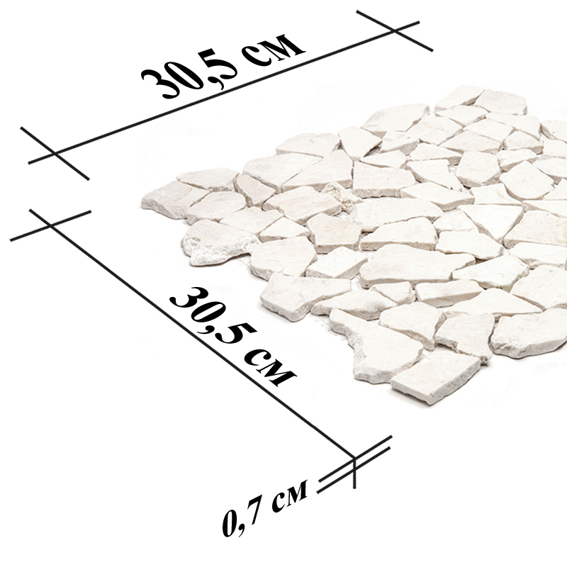7M030-ML Crema Marfil Мозаика из натурального мрамора Natural Paladium камень матовый