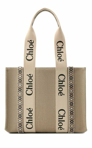 Сумка-тоут женская Chloé Woody бежевый