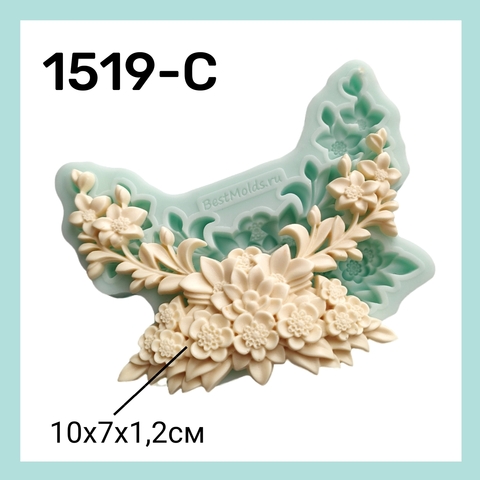 1519-Б Молд силиконовый Цветочный орнамент 