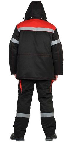 Костюм зимний: куртка дл., п/комб. черный с красным и СОП-50мм.