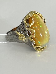 Элиана-опал (серебряное кольцо с позолотой)