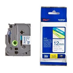 Ламинированная лента для наклеек Brother TZe-233 - ширина 12 мм, синий шрифт на белом фоне