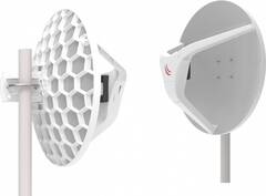 MikroTik Wireless Wire Dish (Pair of preconfigured LHGG-60ad devices for 60Ghz link (60GHz antenna, 802.11ad wireless, four core 716MHz CPU, 256MB RAM, 1x Gigabit LAN, RouterOS L3, POE, PSU) for 1Gbps