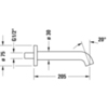 Duravit C.1 Излив для ванны 205мм, накладка-круг, цвет: хром C15240010010
