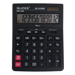 
          Калькулятор настольный SKAINER 12 Bit, LCD, 15.5*20.5*3.5 см, чёрный