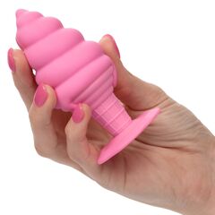 Розовая анальная пробка в виде мороженого Yum Bum Ice Cream Cone Butt Plug - 9,5 см. - 