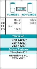 Гильза блока цилиндров TEIKIN LSF44297 (4шт/упак) не хонингованная