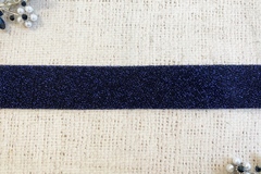 Лента лампасная люрекс трикотаж, ш. 2,5 см, тёмно-синий