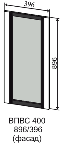 Шкаф верхний вклеенное стекло высокий 400