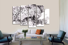 Модульная картина "Черно-белый зверь"