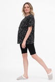 Пижама для беременных и кормящих 12222 черный/лица