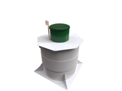 Станция биологической очистки Коло Веси Kolo Vesi 10 прин/ 2000 л. в сутки / до 11 чел. / принудительный сброс (1750x1750x2081см;192кг;) - арт.560166