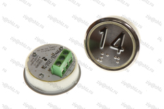 Кнопка (кнопочный модуль) EA2406S-D-R "14 этаж", круглая, динамическая красная подсветка, Брайль