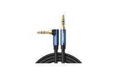 Кабель  UGREEN AV112 (60179) 3.5mm Male to 3.5mm Male Angled Cable угловой-прямой, 1м, черно-синий