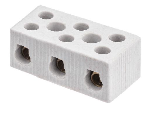 Керамический блок зажимов 30 Ампер 3 пары контактов с крепежным отверстием TDM