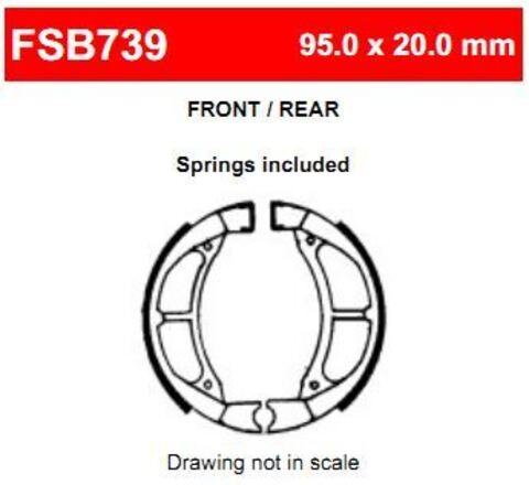 FSB739 Тормозные колодки барабанные MOTO, коробка 2 шт