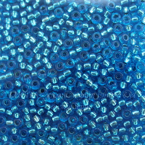 08265 Бисер 10/0 Preciosa Кристалл синий лазурный с серебряным центром
