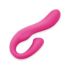 Розовый вибромассажер с клиторальным отростком Harmony Vibe - 16,8 см. - 