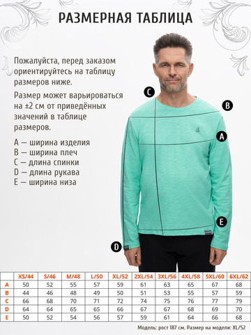 Лонгслив мятного цвета с круглым вырезом