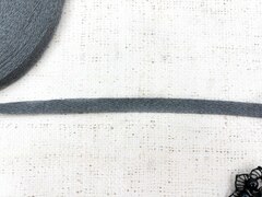 Лента киперная, хлопок, ш. 1 см, тёмно-серый меланж