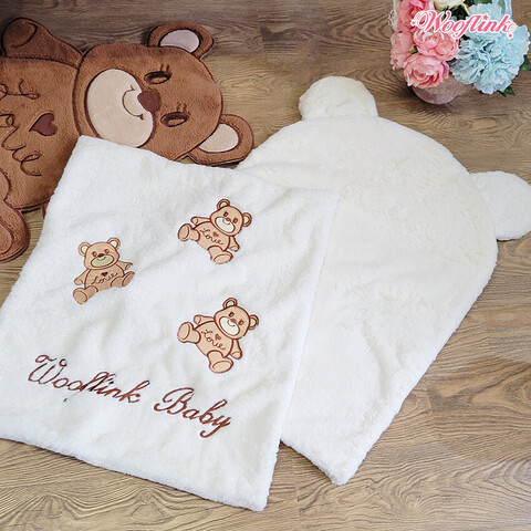 017 Комплект молочный: коврик + плед для маленьких собак "Мишки" / "Teddies" Wooflink