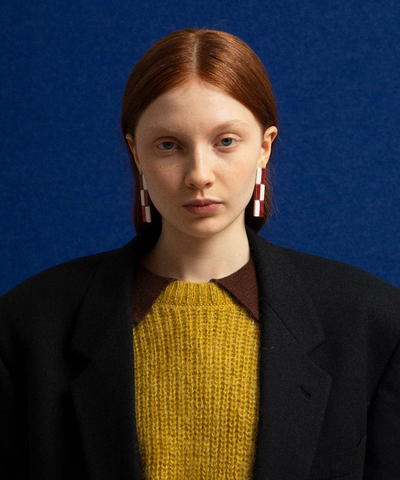 Предзаказ Серьги TILE WT BURGUNDY