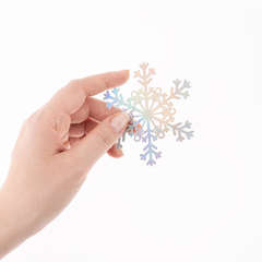 Декоративное украшение Снежинки Льдинки, 9 см, Серебро, Голография, 8 шт