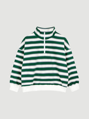 Лонгслив на молнии Mjölk Green Stripes