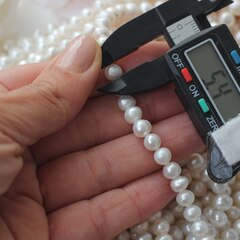 Жемчуг натуральный речной, приплюснутый, 6-7 мм, 1 нить, Ж010