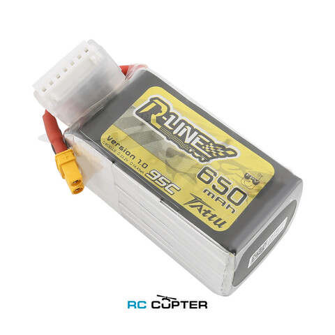 АКБ Gens Ace Tattu R-Line 650mAh 22.2V 95C 6S Lipo Battery Pack with XT30 Plug