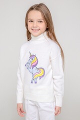 джемпер  для девочки  КВ 30119/ш/белый