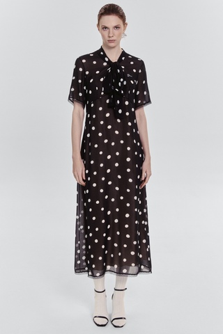 Платье в горох из шифона