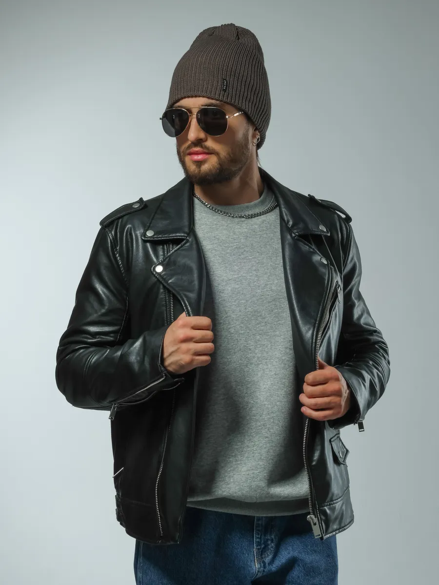 Шапка осенняя бини вязаная